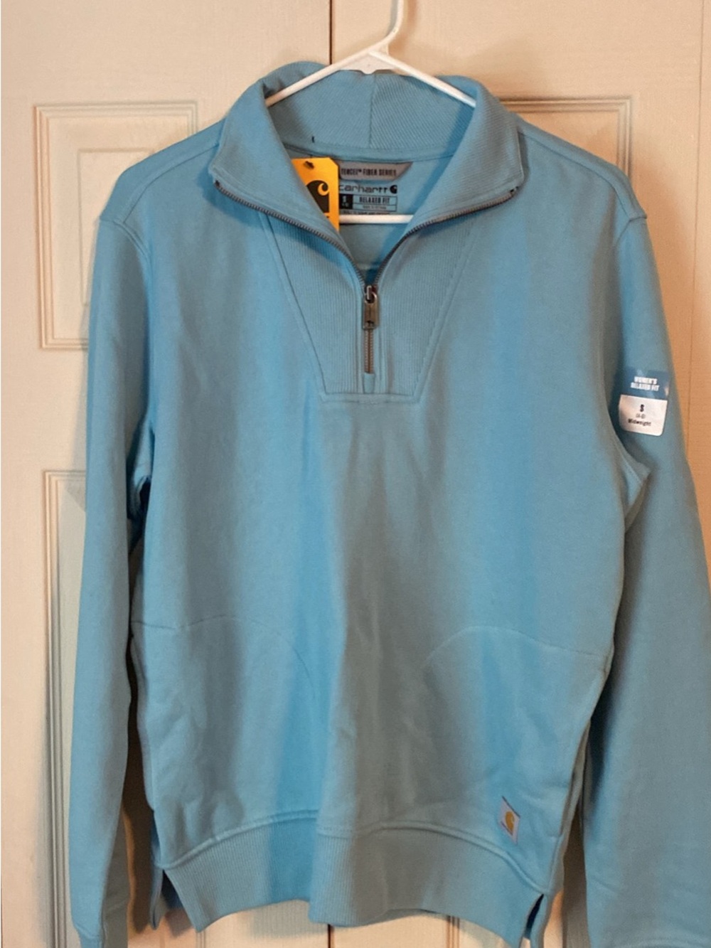 Carhartt Women’s Sky Blue Zip-Neck Pullover